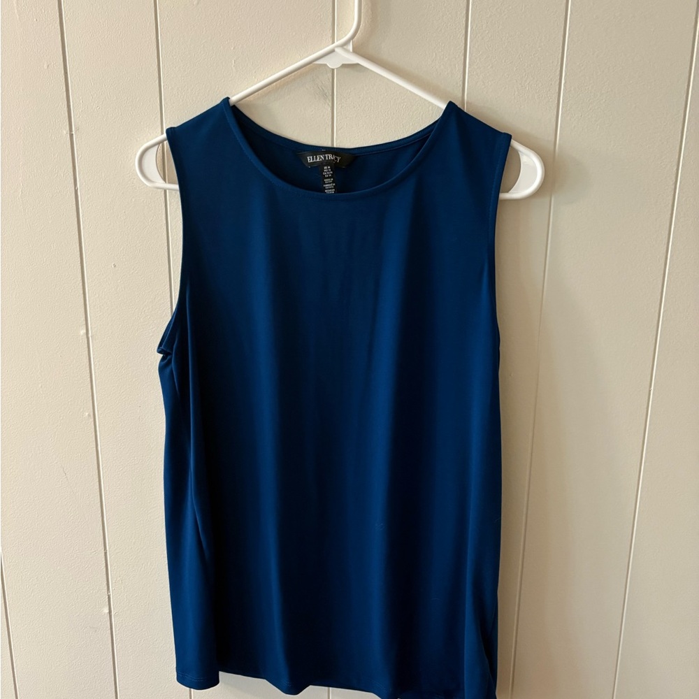 Ellen Tracy Women’s Medium Blue Tank Top Classic career work - Picture 2 of 7